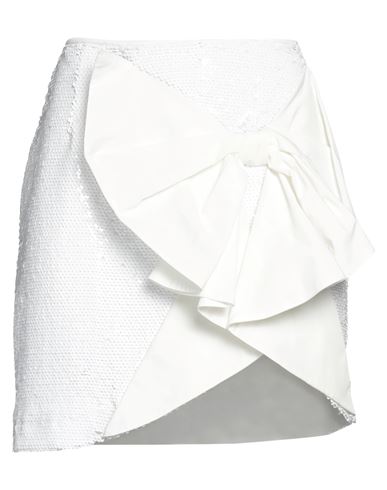 Gina Gorgeous Woman Mini Skirt Off White Size 4 Polyester, Elastane, Cotton