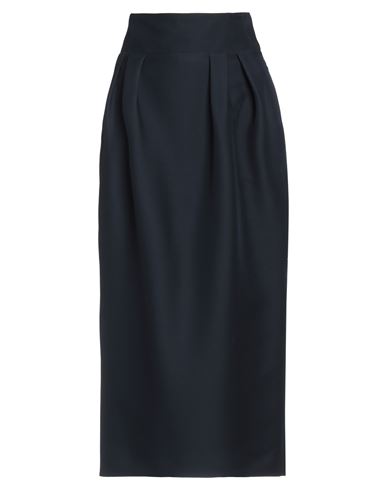 Anest Collective Woman Maxi Skirt Midnight Blue Size 6 Wool, Viscose, Silk