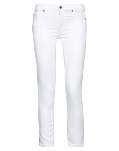 7 For All Mankind Woman Jeans White Size 31 Cotton, Elastane In Multi