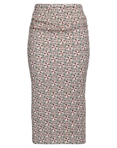 N°21 Woman Midi Skirt Brown Size 4 Polyester, Polyamide, Elastane, Viscose, Acetate
