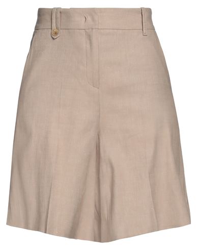 Marella Woman Shorts & Bermuda Shorts Sand Size 6 Linen, Cotton, Elastane In Beige