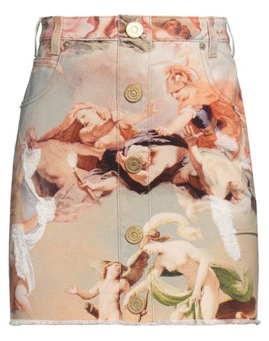 Balmain Woman Mini Skirt Beige Size 4 Cotton