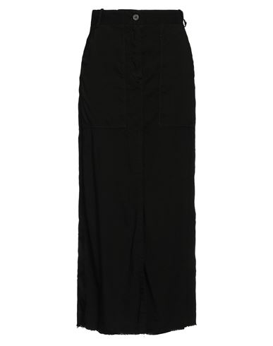 Masnada Woman Maxi Skirt Black Size 4 Linen, Viscose, Elastane