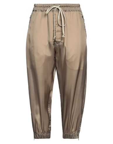 Rick Owens Woman Cropped Pants Khaki Size 10 Cupro In Beige