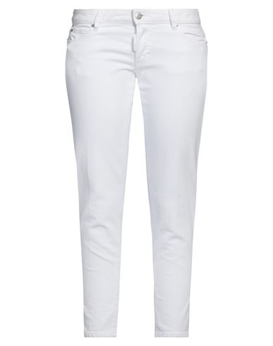 Dsquared2 Woman Jeans White Size 10 Cotton, Elastane