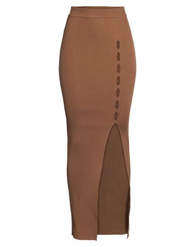 Roberto Cavalli Woman Maxi Skirt Brown Size 10 Viscose, Polyester