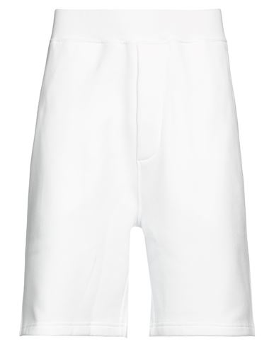 Dsquared2 Man Shorts & Bermuda Shorts White Size L Cotton, Elastane
