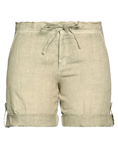 120% Lino Woman Shorts & Bermuda Shorts Sage Green Size 8 Linen