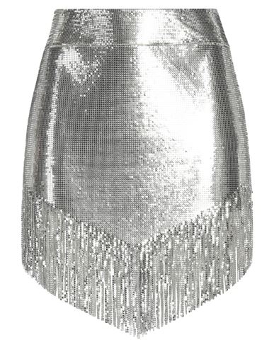 Rabanne Woman Mini Skirt Silver Size 6 Aluminum