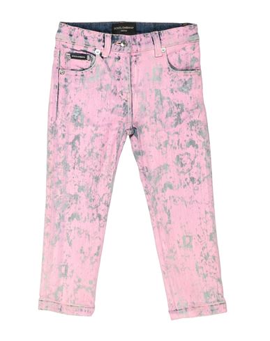 Dolce & Gabbana Babies'  Toddler Girl Jeans Pink Size 7 Cotton, Elastane, Polyester, Zamak