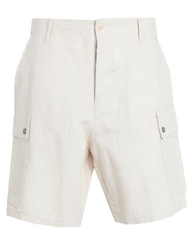 Gaelle Paris Gaëlle Paris Man Shorts & Bermuda Shorts Beige Size 32 Cotton, Linen In White