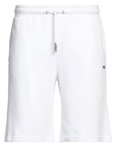 Fila Man Shorts & Bermuda Shorts White Size Xxl Organic Cotton, Polyester