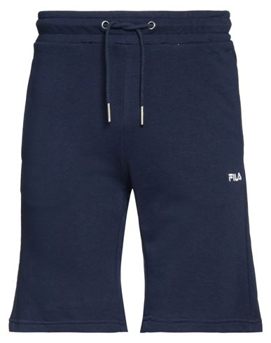 Fila Man Shorts & Bermuda Shorts Navy Blue Size Xs Organic Cotton, Polyester In Black