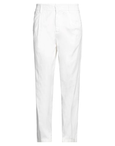 Guess Man Pants White Size 34w-30l Organic Cotton, Cotton, Elastane