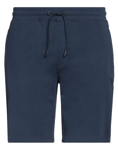 Guess Man Shorts & Bermuda Shorts Navy Blue Size L Cotton, Elastane