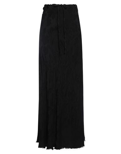 Masnada Woman Maxi Skirt Black Size 6 Linen, Viscose