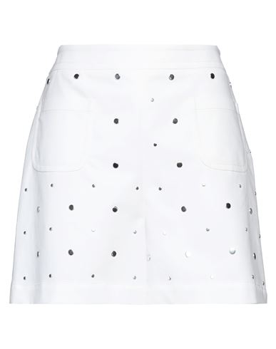 Shop Boutique Moschino Woman Shorts & Bermuda Shorts White Size 8 Cotton, Elastane