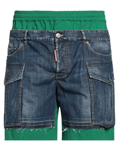 Dsquared2 Man Shorts & Bermuda Shorts Green Size 36 Cotton, Elastane
