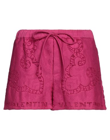Valentino Garavani Woman Shorts & Bermuda Shorts Fuchsia Size 4 Cotton, Polyamide In Pink