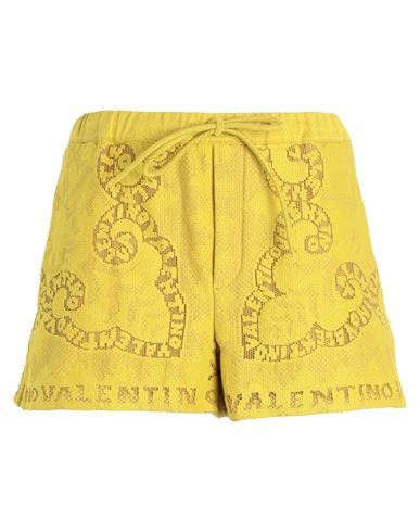 Shop Valentino Garavani Woman Shorts & Bermuda Shorts Mustard Size 2 Cotton, Polyamide In Yellow