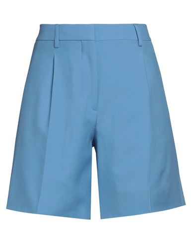 Shop Burberry Woman Shorts & Bermuda Shorts Azure Size 6 Virgin Wool In Blue