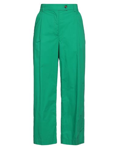 Solotre Woman Pants Green Size 6 Cotton In Multi