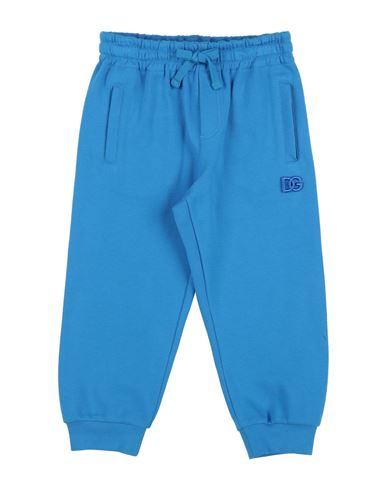 Shop Dolce & Gabbana Toddler Boy Pants Bright Blue Size 3 Cotton, Elastane