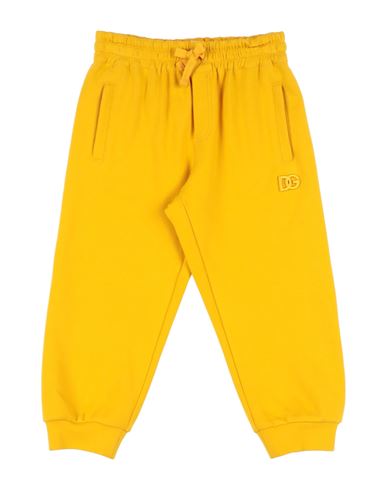 Shop Dolce & Gabbana Toddler Boy Pants Yellow Size 7 Cotton, Elastane