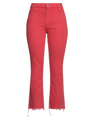 Mother Woman Jeans Red Size 27 Cotton, Elastane