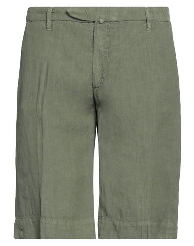Luigi Borrelli Napoli Man Shorts & Bermuda Shorts Military Green Size 40 Linen