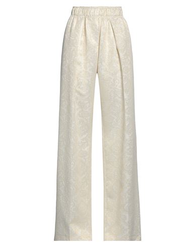 Silvian Heach Woman Pants Ivory Size 6 Polyester, Viscose, Metallic Fiber In White