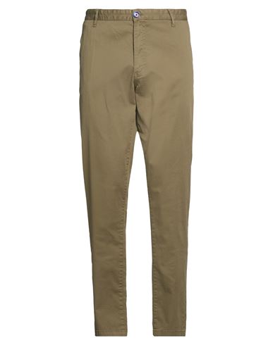 Fred Mello Man Pants Military Green Size 40 Cotton, Elastane