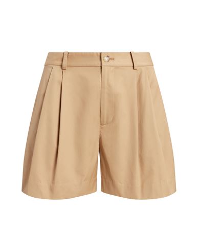 Lauren Ralph Lauren Pleated Cotton Twill Short Woman Shorts & Bermuda Shorts Sand Size 8 Cotton In Beige