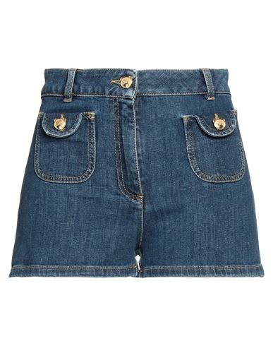 Shop Moschino Woman Denim Shorts Blue Size 4 Cotton, Elastane