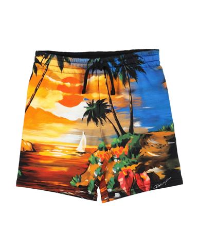 Dolce & Gabbana Newborn Boy Shorts & Bermuda Shorts Orange Size 3 Cotton In Orange