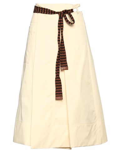 Alysi Woman Midi Skirt Ivory Size 4 Cotton In White
