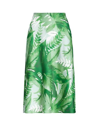 Shop Lauren Ralph Lauren Palm Frond-print Charmeuse Midi Skirt Woman Midi Skirt Green Size 8 Recycled Pol