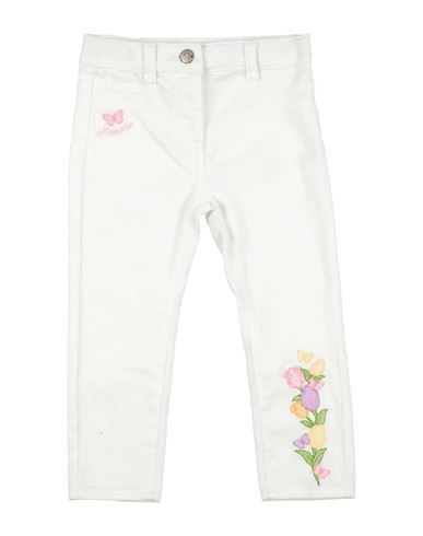Shop Monnalisa Toddler Girl Pants White Size 3 Cotton, Elastane