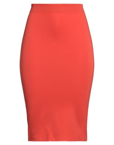 Hanita Woman Midi Skirt Tomato Red Size 8 Viscose, Nylon, Elastane