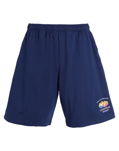 Vetements Man Shorts & Bermuda Shorts Navy Blue Size L Cotton