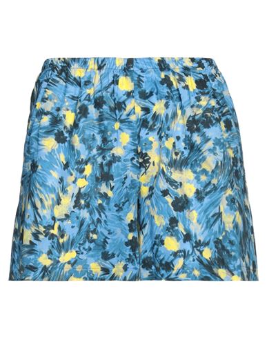 Laura Urbinati Woman Shorts & Bermuda Shorts Azure Size 8 Cotton, Elastane In Blue