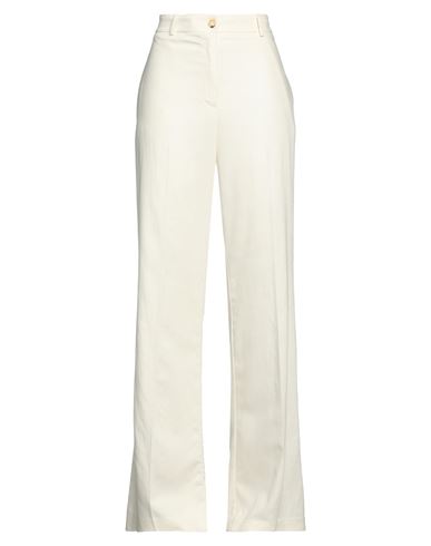 Dixie Woman Pants Cream Size L Viscose, Linen, Cotton, Elastane In White