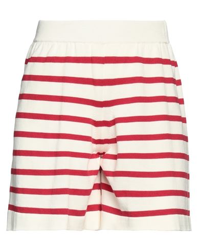 Semicouture Woman Shorts & Bermuda Shorts Ivory Size M Cotton In Multi