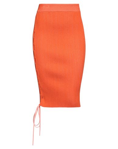 Shop Off-white Woman Midi Skirt Orange Size 6 Viscose, Polyester