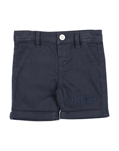 Shop Guess Newborn Boy Shorts & Bermuda Shorts Midnight Blue Size 3 Cotton, Elastane