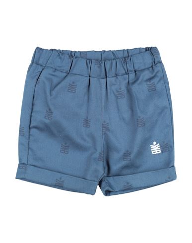 BIKKEMBERGS BIKKEMBERGS NEWBORN GIRL SHORTS & BERMUDA SHORTS SLATE BLUE SIZE 0 COTTON, ELASTANE 