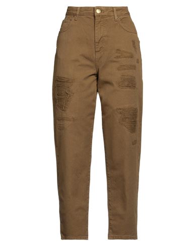 Man Pants Taupe Size 38 Cotton, Elastane