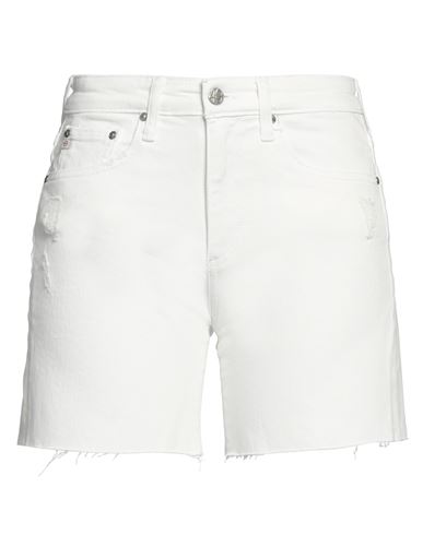 Ag Jeans Woman Denim Shorts White Size 31 Cotton, Elastane