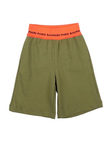 Shop Balmain Toddler Boy Shorts & Bermuda Shorts Military Green Size 4 Cotton
