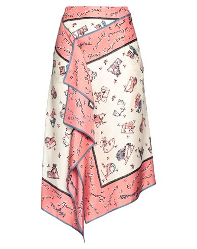 Fendi Woman Midi Skirt Salmon Pink Size 6 Silk